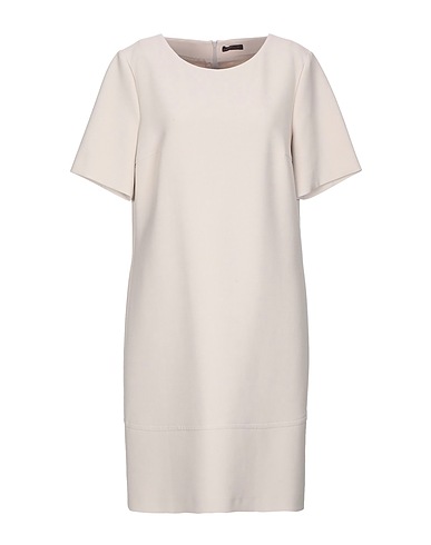PESERICO Short dress Beige 64% Polyester, 27% Viscose, 6% Cotton, 3% Elastane