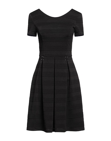 LIU •JO Pleated dress Black 93% Polyester, 7% Elastane