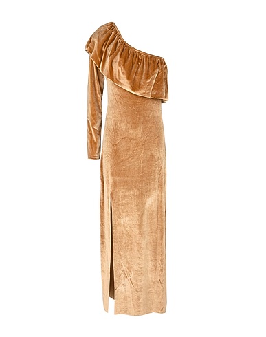 WEILI ZHENG Langes Kleid Sand 90% Polyester, 10% Elastan