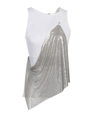 VERSACE Canotta Bianco 77% Modal, 23% Seta, Metallo