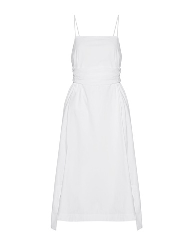 ELIZABETH AND JAMES Midi dress White 96% Cotton, 4% Elastane