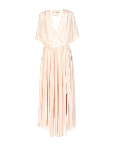 ERIKA CAVALLINI Long dress Beige 100% Polyester, Silk