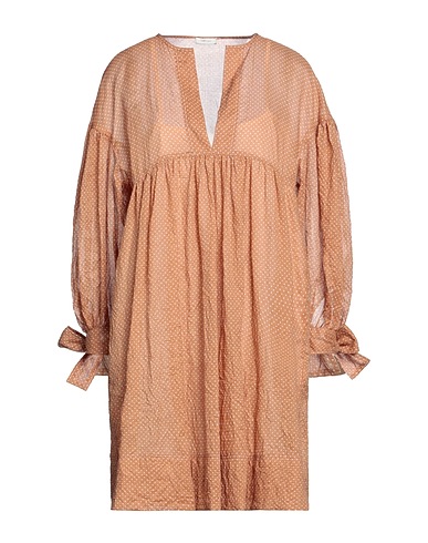 GOLD CASE Short dress Camel 100% Cotton