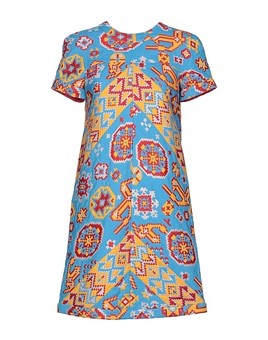 VALENTINO GARAVANI Short dress Azure 92% Cotton, 5% Metallic fibre, 3% Polyamide