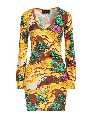 DSQUARED2 Kurzes Kleid Gelb 100% Baumwolle