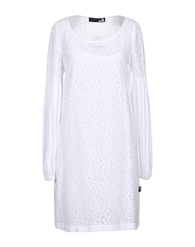 LOVE MOSCHINO Short dress White 80% Cotton, 20% Polyester, Viscose