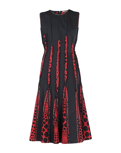 BOTTEGA VENETA Midi dress Black 75% Cotton, 25% Viscose, Silk