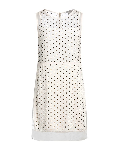 DIANE VON FURSTENBERG Short dress Ivory 97% Polyester, 3% Elastane