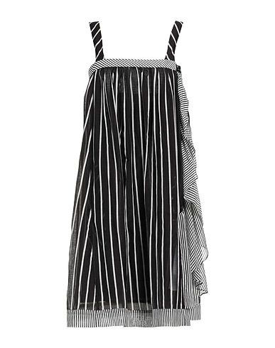 TWINSET Midi dress Black 78% Cotton, 22% Silk, Mother-of-pearl