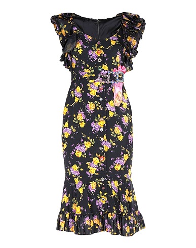 DOLCE&GABBANA Midi dress Black 95% Silk, 5% Elastane