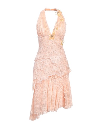 ERMANNO SCERVINO Midi dress Blush 60% Silk, 40% Polyamide, Resin, Brass, Glass