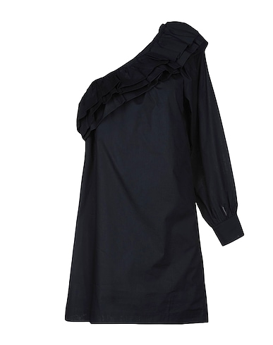 ALPHA STUDIO One-shoulder dress Midnight blue 98% Cotton, 2% Elastane