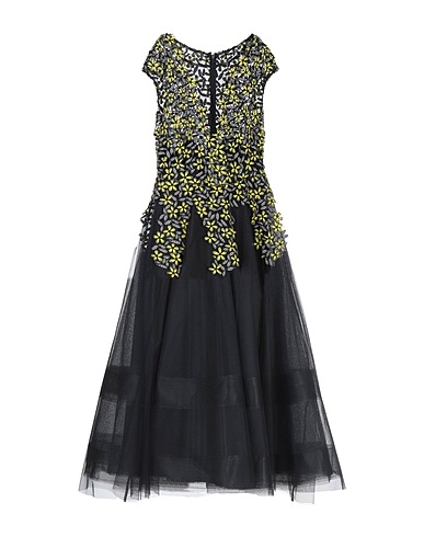CARLA RUIZ Midi dress Black 80% Polyester, 20% Cotton