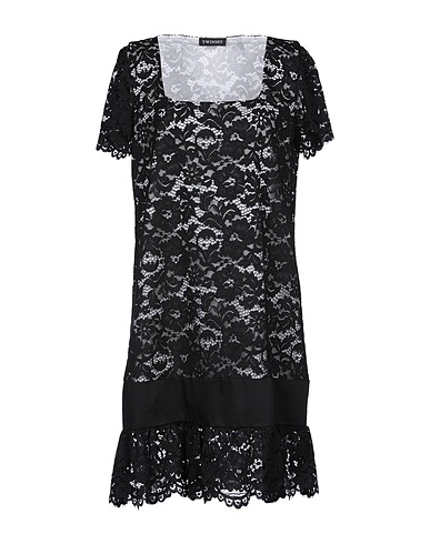 TWINSET Short dress Black 66% Polyamide, 34% Cotton