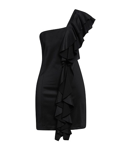 DONDUP Vestito corto Nero 50% Cotone, 50% Poliestere