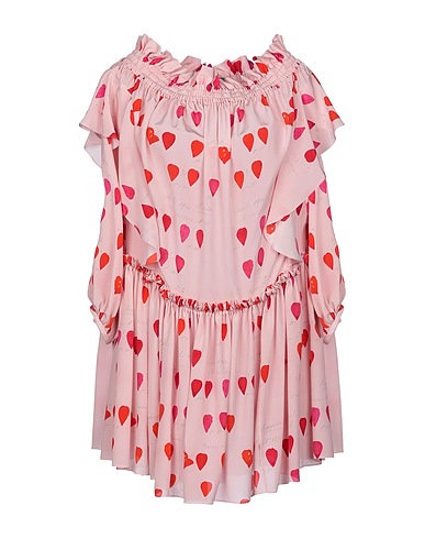 MCQUEEN Pleated dress Pink 100% Silk