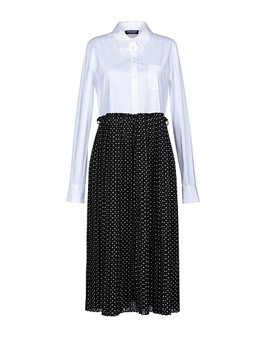 TWINSET Vestito chemisier Nero 97% Cotone, 3% Elastan, Poliestere, Madreperla