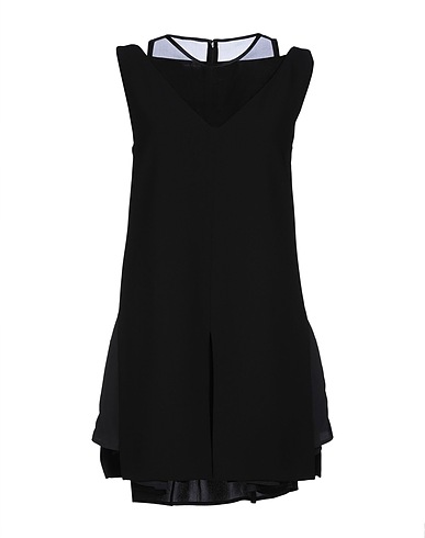 NEIL BARRETT Short dress Black 71% Triacetate, 29% Polyester, Acetate, Silk