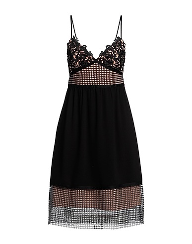 THEORY Midi dress Black 79% Triacetate, 21% Polyester, Silk