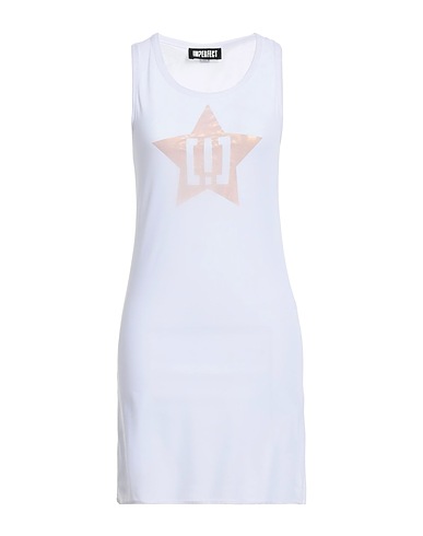 !M?ERFECT Short dress White 100% Cotton, Polyester, Elastane