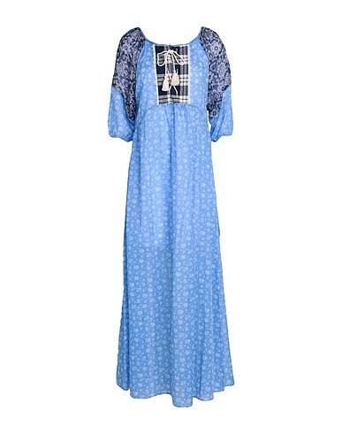 P_JEAN Long dress Azure 100% Cotton