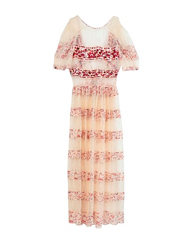 ETRO Long dress Beige 65% Polyamide, 35% Viscose, Silk