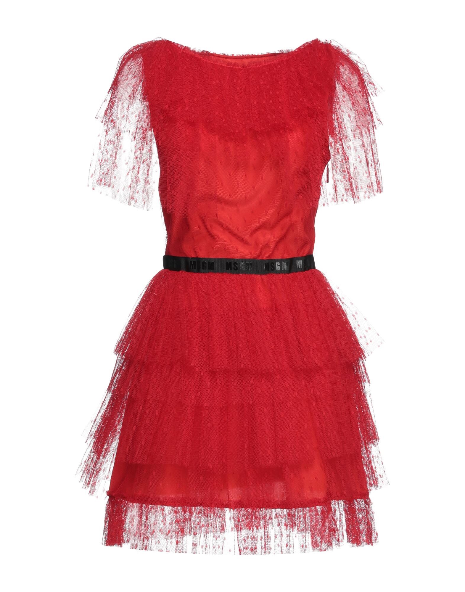 msgm red ruffle dress