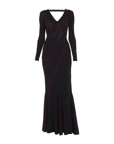ROBERTO CAVALLI Long dress Burgundy 80% Viscose, 11% Metal, 9% Polyester