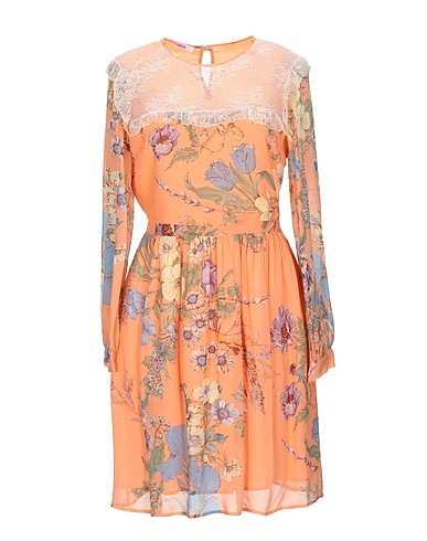 BLUGIRL Short dress Apricot 100% Viscose, Polyamide, Acetate, Polyester