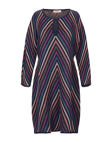 TWINSET Short dress Midnight blue 46% Viscose, 19% Acrylic, 14% Polyester, 12% Metal, 9% Wool