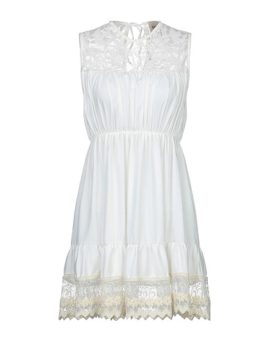 5RUE Short dress White 97% Polyester, 3% Elastane