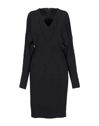 GENNY Midi dress Black 63% Viscose, 34% Acetate, 3% Elastane