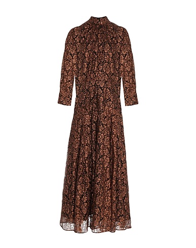 JUST CAVALLI Midi dress Brown 64% Polyamide, 36% Polyester