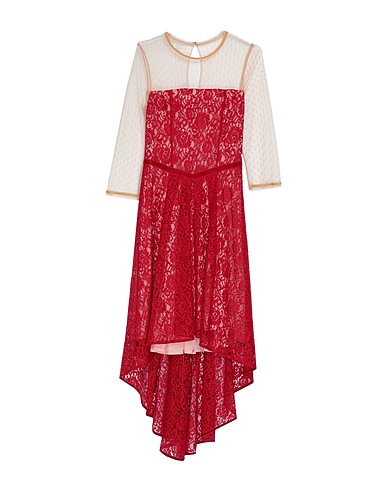 CLIPS MORE Midi dress Red 70% Cotton, 30% Polyamide