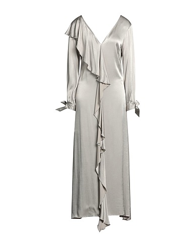 WEILI ZHENG Langes Kleid Hellgrau 100% Viskose