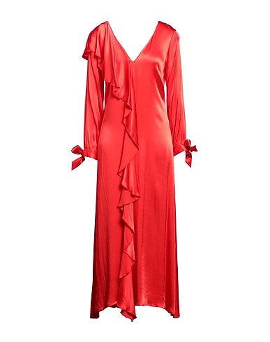 WEILI ZHENG Langes Kleid Koralle 100% Viskose