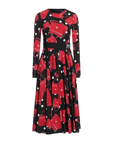 DOLCE&GABBANA Midi dress Black 95% Silk, 5% Elastane