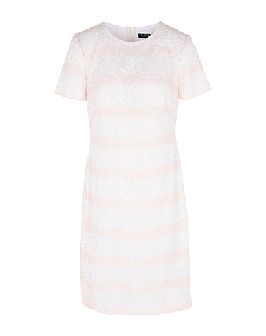 LAUREN RALPH LAUREN Sheath dress STRIPED LACE DRESS Light pink 61% Nylon, 39% Polyester