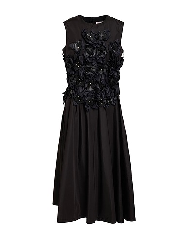 6 MONCLER NOIR KEI NINOMIYA Vestito midi Nero 100% Poliammide, Pelle di vitello, Pelle di pecora