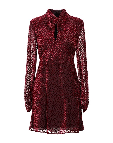 SAINT LAURENT Short dress Burgundy 60% Viscose, 40% Silk