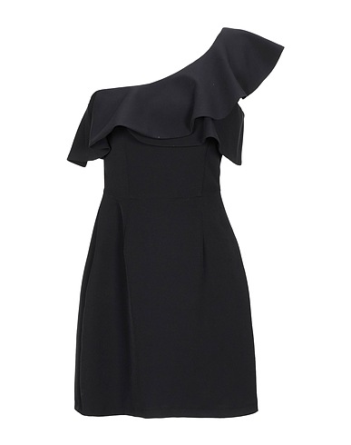 TWENTY EASY by KAOS One-shoulder dress Black 88% Polyester, 12% Elastane
