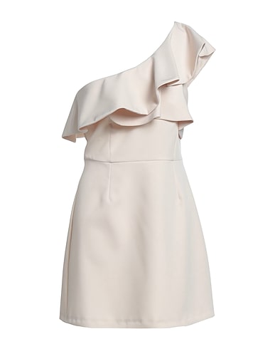 TWENTY EASY by KAOS One-shoulder dress Cream 88% Polyester, 12% Elastane