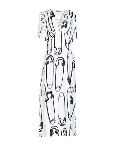 MOSCHINO Long dress White 90% Viscose, 10% Silk