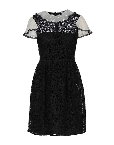 REDValentino ミニワンピース・ドレス ブラック ポリエステル 100%