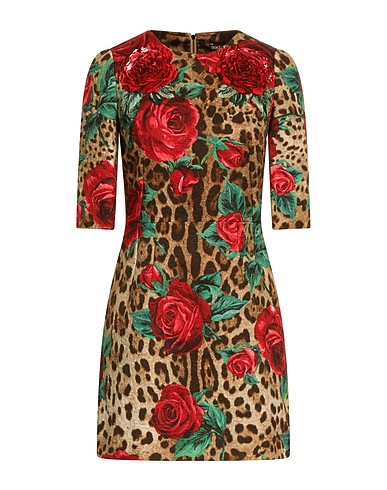DOLCE&GABBANA Short dress 83% Cotton, 13% Silk, 4% Viscose, PVC - Polyvinyl chloride, Glass