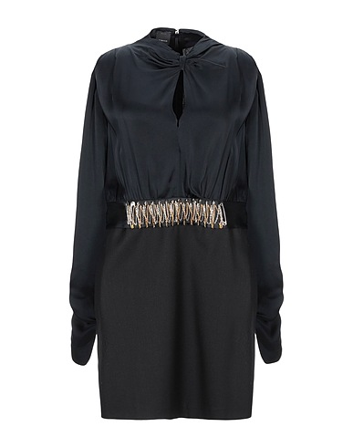 PINKO Short dress Black 64% Polyester, 33% Viscose, 3% Elastane, Silk, Acetate