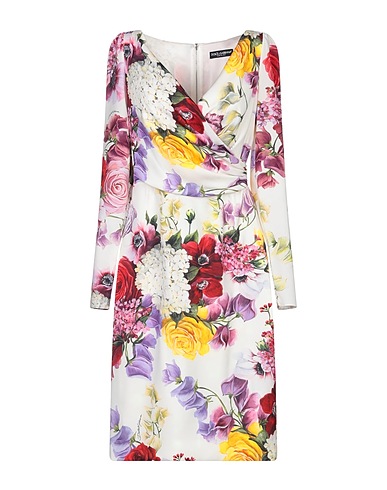 DOLCE&GABBANA Short dress Ivory 94% Silk, 6% Elastane