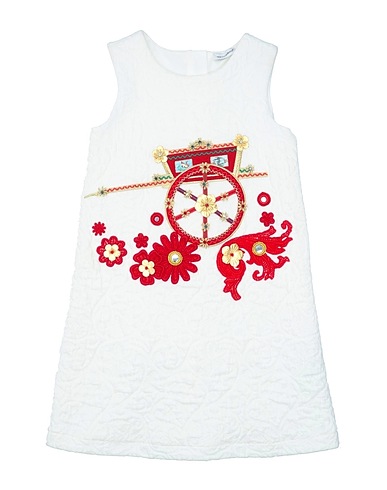 DOLCE&GABBANA Dress White 58% Polyamide, 42% Cotton, Goat skin