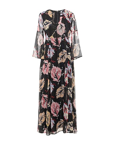 MAX&Co. Long dress Black 98% Silk, 2% Metallic fiber