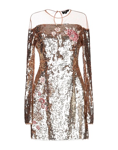 ELISABETTA FRANCHI Sequin dress Platinum 100% Polyamide, PVC - Polyvinyl chloride